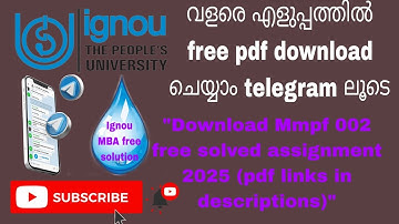 Mmpf 002 free solved assignment 2024 - 2025 pdf links in description