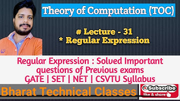 TOC Lecture - 31 | Regular Expression | Important question solved of previous exams | in Hindi