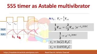 555 timer as Astable multivibrator working |derivation |LTspice simulation Ch 34
