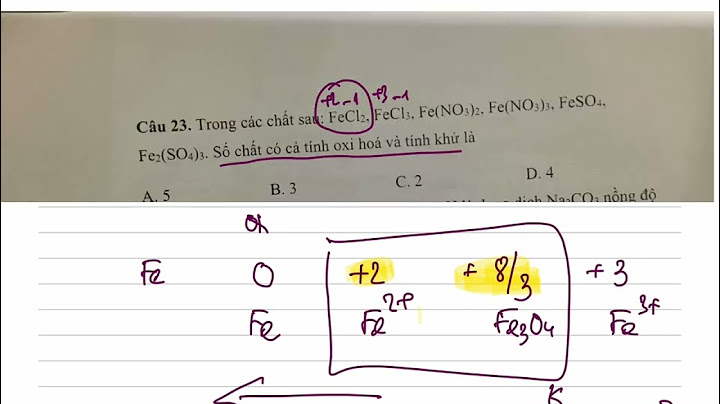 Fecl3 vừa có tính khử vừa có tính oxi hóa năm 2024