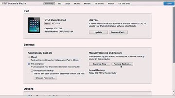 How to Backup and Restore Your iPad - Cal Poly iPad Support