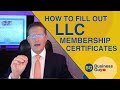 How to fill out llc membership  stock certificates