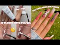 HOW TO DO 3D FLOWERS USING POLYGEL &amp; DIP POWDER OMBRÉ SCRUB  | EASY FALL NAIL ART | NAIL TUTORIAL