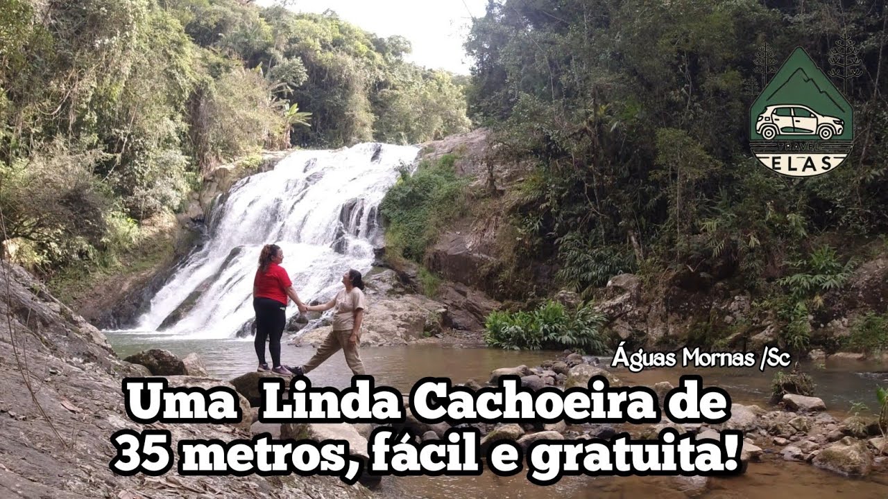 Uma linda Cachoeira de 35 metros, fácil e gratuita em Águas Mornas Sc 