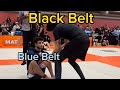 Blue belt defeats black belt in jiu jitsu competition