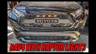 How To Wire + Install Raptor Lights on a Toyota Rav4 2019 2020 2021 (TRD PRO GRILLE) 5TH GEN RAV4