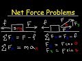 Calculating Net Force and Acceleration in Physics Problems