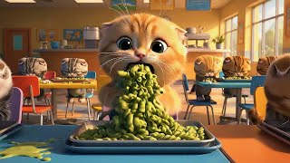 Oh No Kitten Vomits Noodles And Has Uncontrollable Diarrhea After School Lunch