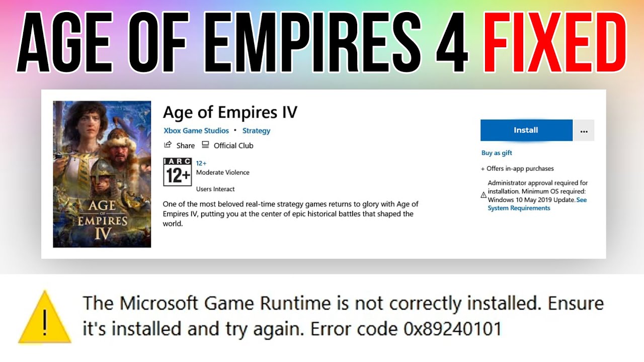 Age of Empires 4 Microsoft Game Runtime Error Fixed | Age of Empires IV Launch Error Fixed (2021)