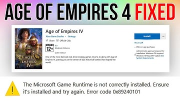 Age of Empires 4 Microsoft Game Runtime Error Fixed | Age of Empires IV Launch Error Fixed (2021)