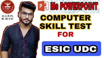 Computer Skill Test for ESIC UDC- Ms PowerPoint complete in one video.  #computerskilltestforesicudc