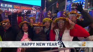 New Year's Eve revelers celebrate in Times Square