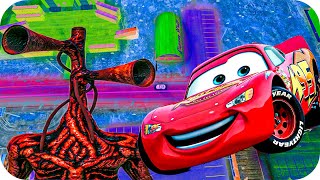 Escaping the Siren head -  lightning mcqueen Vs Siren head - BeamNG.Drive - Aziz #75 screenshot 5