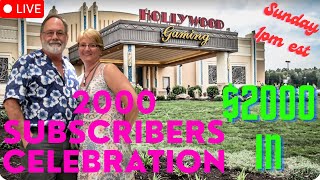 We are live for our 2000 subscribers celebration. We will be putting $2000 in & trying some $20 bets
