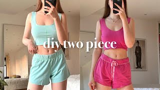 Easy & quick DIY two piece from sweats | thrift flip for beginners