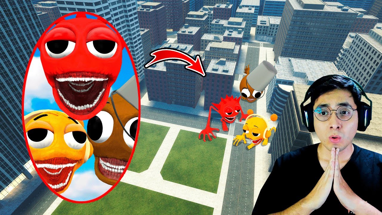 Un DRON capta a los SPRUNKI TAPES en la ciudad (Garry's Mod)