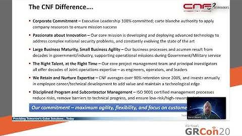 GRCon20 - CNF Technologies Sponsor Talk