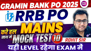 IBPS RRB PO Mains Reasoning 2025 | Most Expected Paper- 10 | 40/40 Target with Rohit Sir