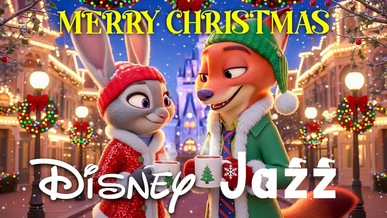 Cozy Disney Christmas Ambience 🎄 Smooth Disney Jazz Christmas Music for Study, Work & Relax