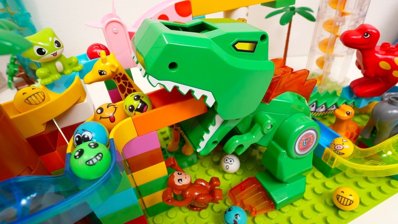 Satisfying Building Blocks Marble Run VTech Marble Rush T-Rex Dino Thrill Course