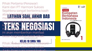 Teks Negosiasi BAHASA INDONESIA kelas 10 | Latihan soal akhir bab Teks Negosiasi BAHASA INDONESIA kelas 10 | Latihan soal akhir bab