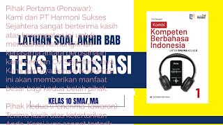 Teks Negosiasi BAHASA INDONESIA kelas 10 | Latihan soal akhir bab