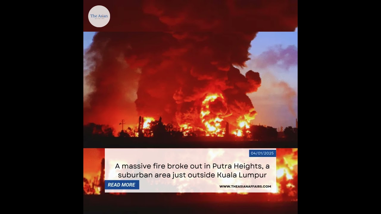 A massive fire broke out in Putra Heights, a suburban area just outside Kuala Lumpur