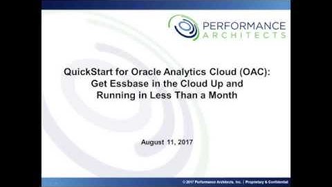 QuickStart for Oracle Analytics Cloud (OAC): Get Essbase in the Cloud in Less Than a Month