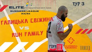 ГАЛИЦЬКА СВІЖИНА VS RUH FAMILY / ELITE BUSINESS LEAGUE 23/24. ТУР 3 / ФУТБОЛ ЗСЕРЕДИНИ