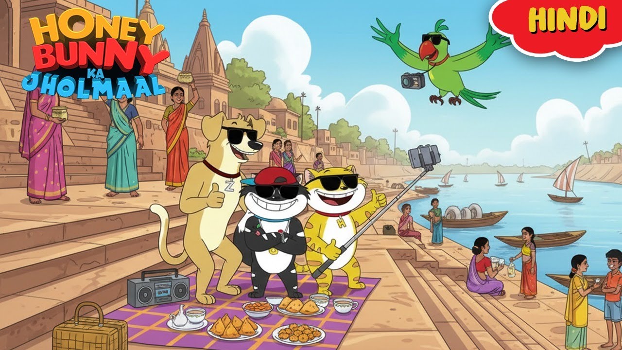 Honey Bunny का गंगा घाट Picnic Day | New episode In Hindi Cartoon For Kids
