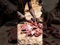 Hadza Tribe Hunters Preparing Meat on Stone | Ancient Survival Skills in Tanzania #shorts#shortsfeed