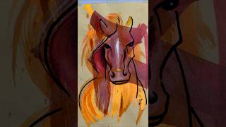 One Minute Painting / Easy Abstract Painting / Horse Painting || Shorts #art #painting #abstractart