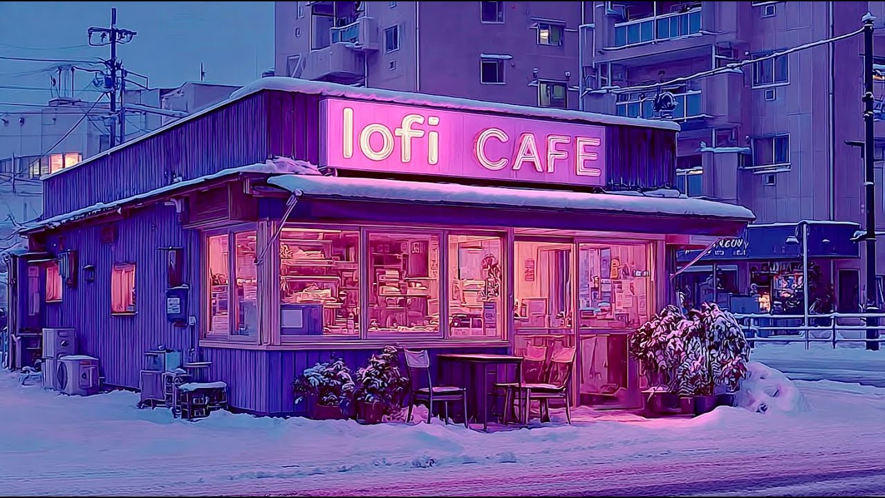 Snowy Night Lofi ☕️❄️ Calm Japanese Cafe Vibes | Study · Relax · Sleep