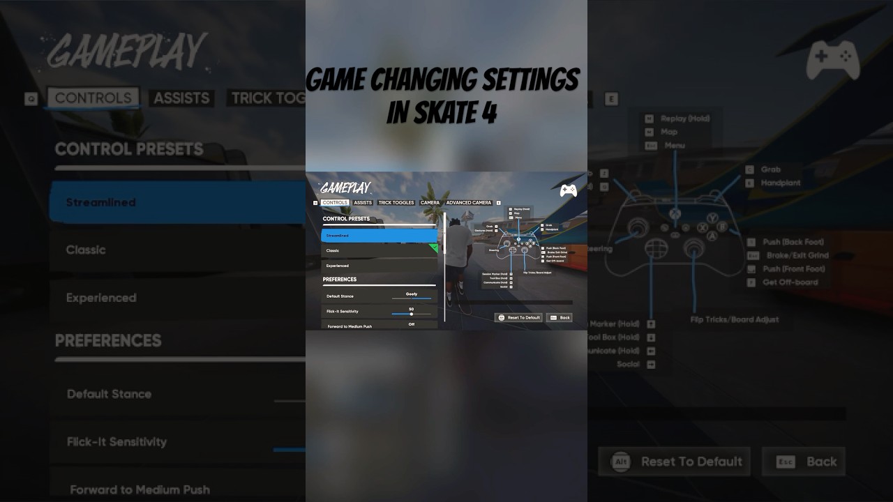 Game Changing Skate 4 Settings