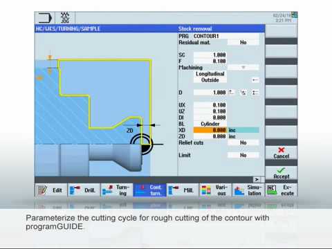 Tutorial Sinumerik 828D programGUIDE for Turning - YouTube