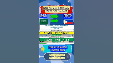 Quick view SAR to PHP exchange rate as of July 10, 2025. #exchangerate #saudiriyalrate #ofw #guide