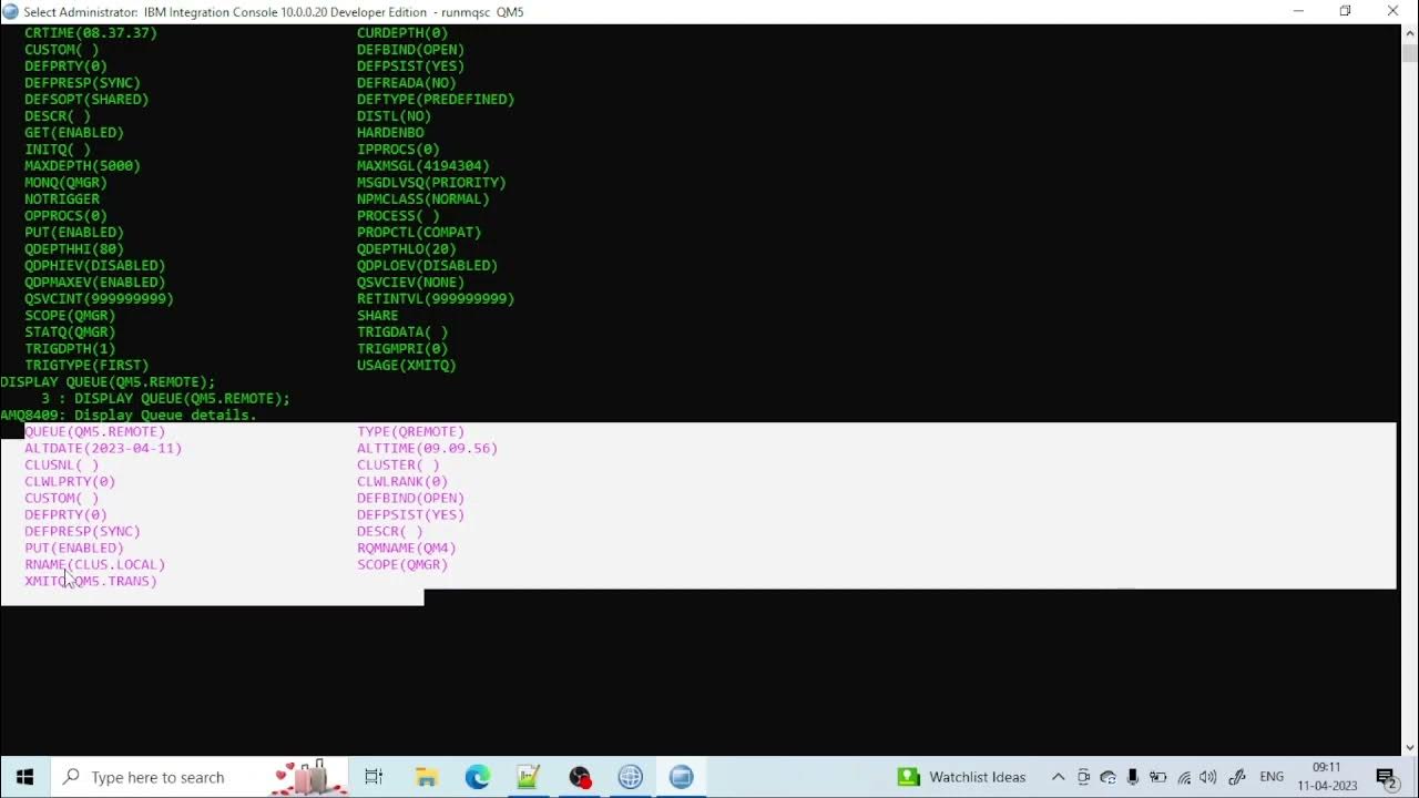 Create Remote queue & sender receiver channel by using MQSC Script IBM