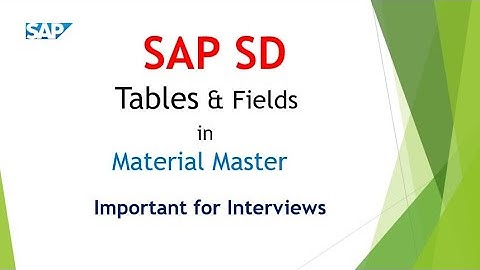 Tables and Fields in Material Master || SAP SD Interview Questions
