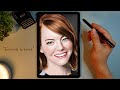 Drawing Emma Stone using Artflow in Galaxy Tab [갤럭시탭으로 엠마스톤 그리기]