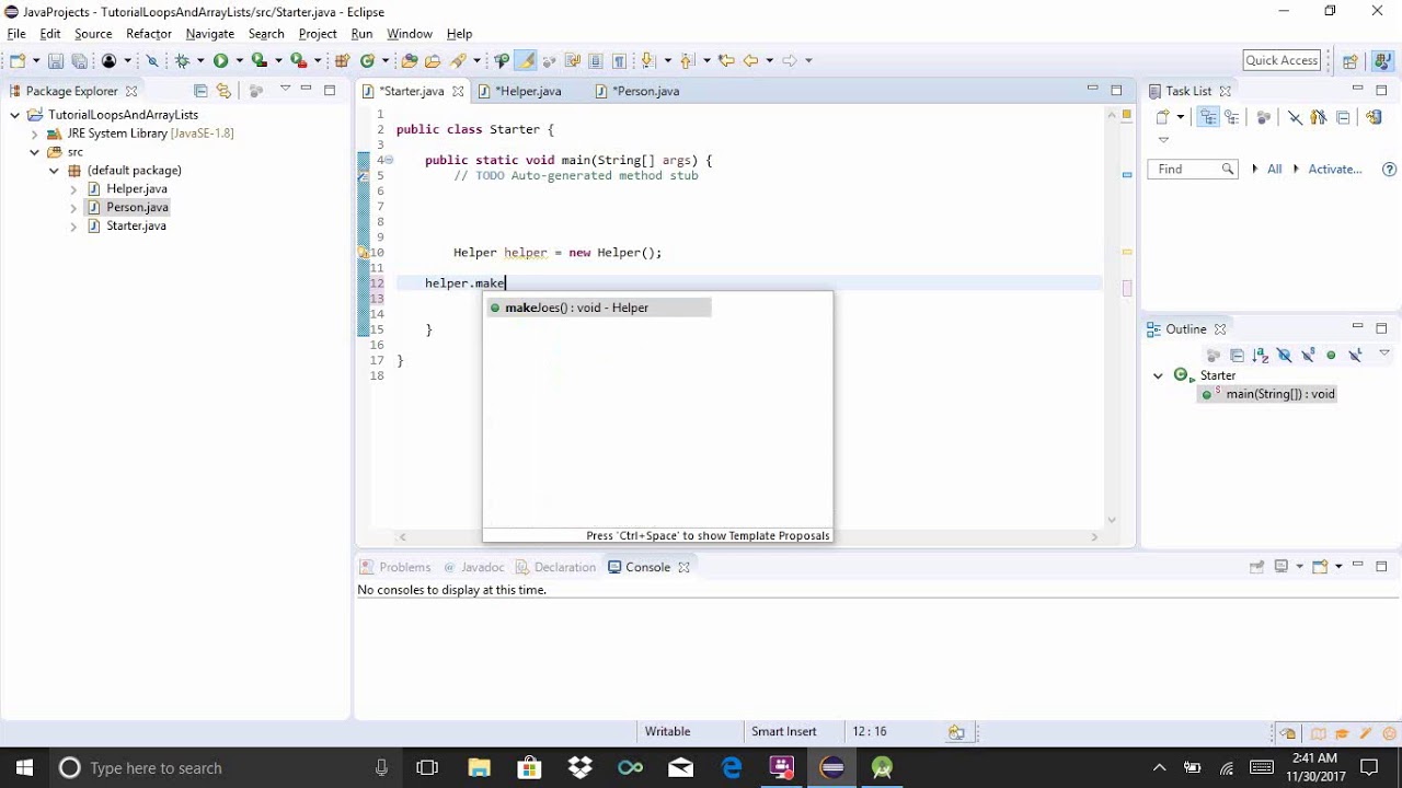 Loop and ArrayList example java