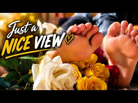 Flowers 🌸 under 🦶#feet  #asmr  #crush