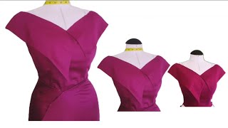 How to Make Perfect Cape Shoulder Pattern | Off Shoulder dress Drafting | Sewing Az Tutorial