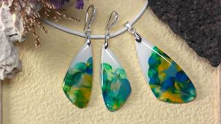 Polymer Clay Jewelry Set With Simple Acrylic Painting Technique