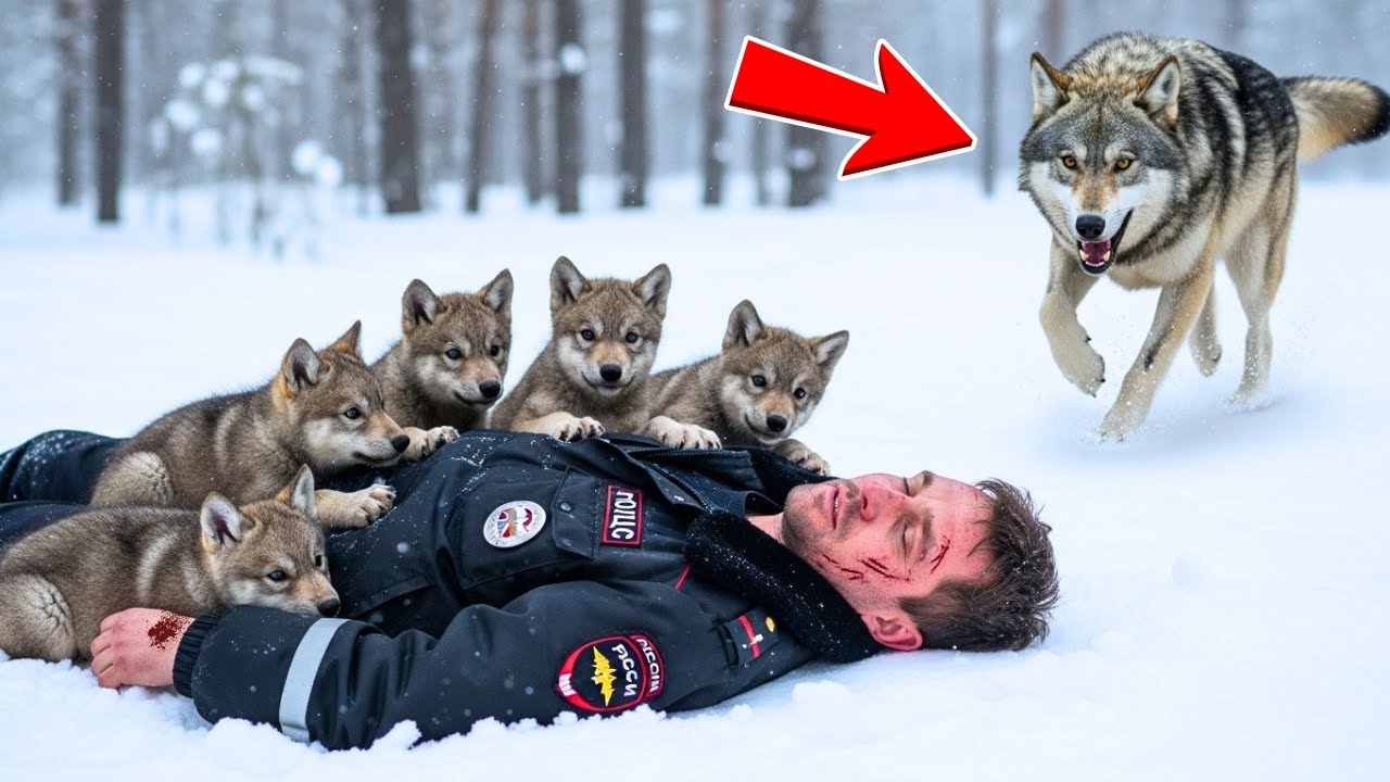 Полицейский погребен в снегу с 5 волчатами — Но чудо природы изменило всё