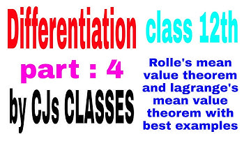 #rbse Differentiation part:4 Rolle and lagrange theorem (रोले तथा लंग्राज प्रमेय) with imp questions