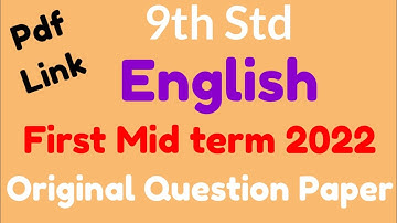 9th English First mid term original  question paper 2022_pdf_download_9th english first midterm 2022