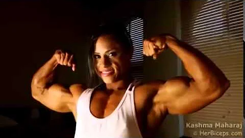 Female body builder Muscle girls perfect body Her Biceps workout to build muscle