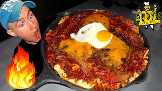 5lb Skillet Burger Challenge in Chicago (HOT & SPICY!!) | My First Ever Challenge in the USA!