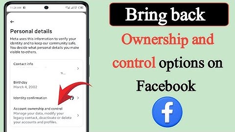 How to fix Facebook account ownership and control options not showing problem