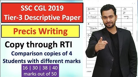 Precis Writing| SSC CGL Tier 3 copy through RTI